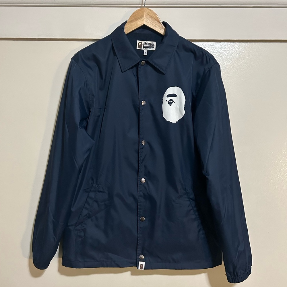 A Bathing Ape navy coach jacket